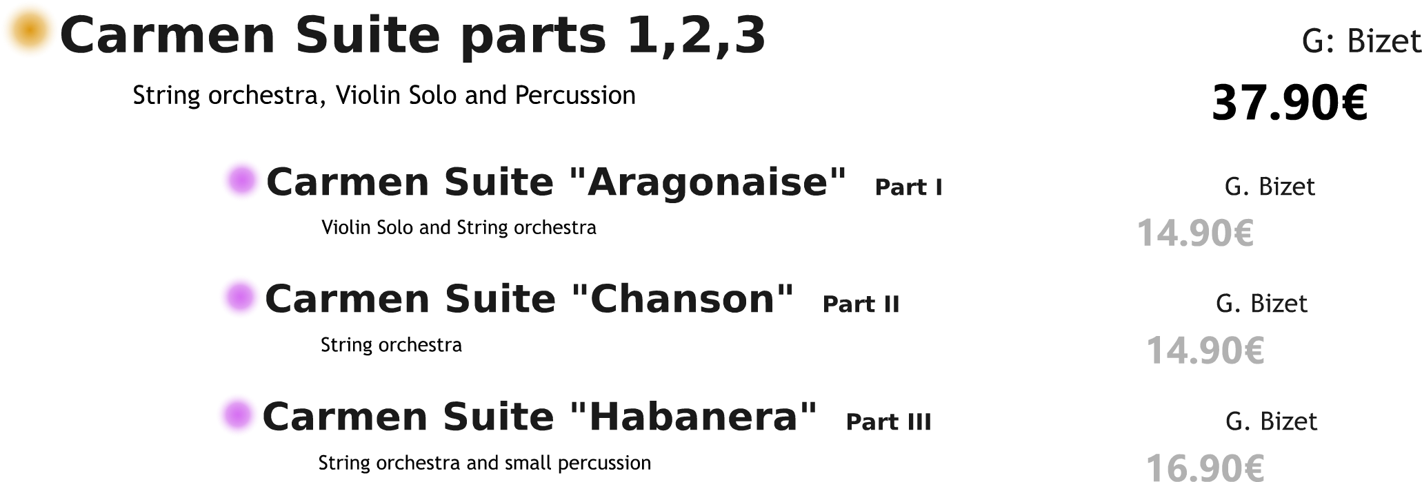 Carmen Suite parts 1,2,3 PACK