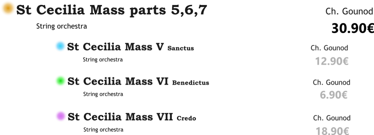 St Cecilia Mass parts V-VII PACK