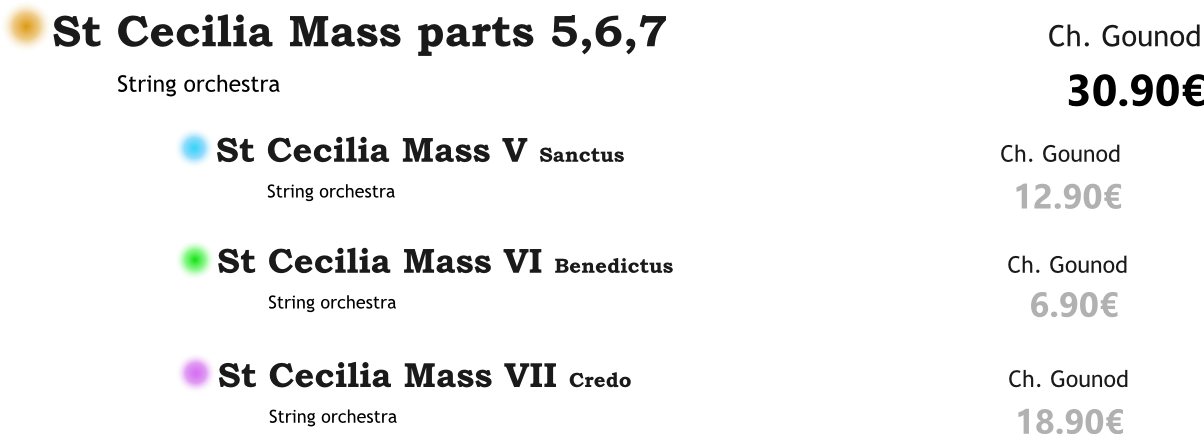 St Cecilia Mass parts V-VII PACK