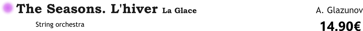 The seasons Lhiver La glace Glazunov